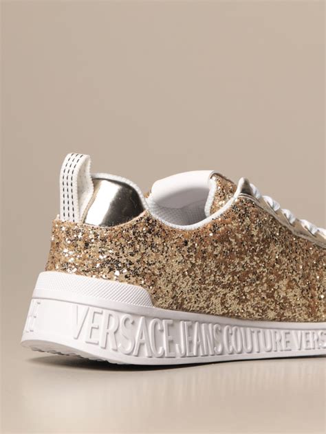 versace glitter shoes|Versace jeans couture sneakers.